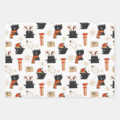 Zwarte Kat Kerst 3 Vellen Inpakpapier Set (Voorkant 2)
