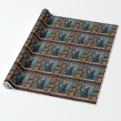 Zwarte Kat Kerst Apotheek Magie Cadeaupapier (Uitgerold)