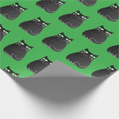 Zwarte Kat Kerst Cadeaupapier (Hoek)