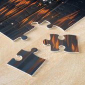 Zwarte Kat Kerst Feestelijke Reis Legpuzzel (Zijkant)