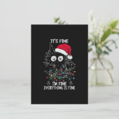 Zwarte kat kerst Het is prima dat ik alles ben Kaart (Staand voorkant)