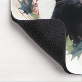 Zwarte Kat Kerst Krans Festieve Kitten Muismat (Hoek)