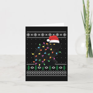 Zwarte Kat Kerst Lelijke trui Grappige Santa Kat S Kaart