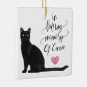 Zwarte kat kerst ornament ter nagedachtenis van uw (Rechts)