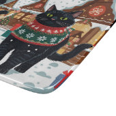 Zwarte Kat Kerst Sneeuw Vakantie Snijplank (Hoek)