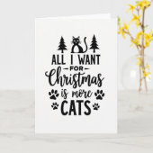 Zwarte Kat Kerstboom Kaart (Gele Bloem)
