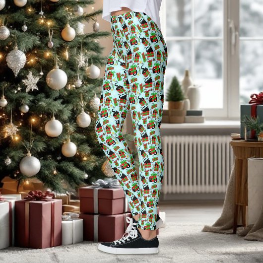Zwarte kat kerstcadeautjes. leggings