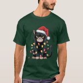 Zwarte Kat Kersteditie T-shirt (Voorkant)