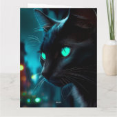 Zwarte Kat kerstkaarten Kaart (Achterkant)