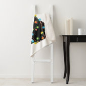 Zwarte kat-kerstkerstkerstman met schuine streep sherpa deken (In situ)