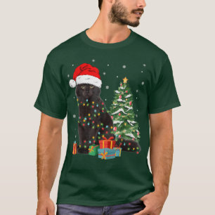 Zwarte kat kerstkerstman, Xma T-shirt