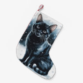 Zwarte Kat Kerstmiskous Kleine Kerstsok (Voorkant (Hangend))