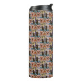Zwarte kat-kerstthermisch tumbler thermosbeker (Gedraaid links)