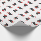 Zwarte Kat Kerstvakantie Cadeaupapier (Hoek)
