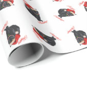Zwarte Kat Kerstvakantie Cadeaupapier (Rol Hoek)