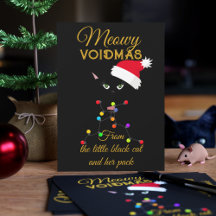 Zwarte Kat Kerstverlichting Meowy Voidmas