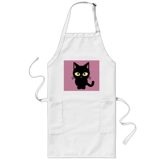 Zwarte kat keuken schorten (Voorkant)