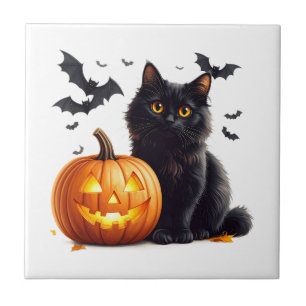 Zwarte kat keuken tegel Halloween Tegeltje