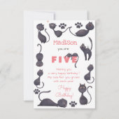 Zwarte kat kinder gelukkige verjaardag kaart (Voorkant)