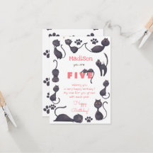 Zwarte kat kinder gelukkige verjaardag