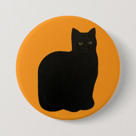 Zwarte kat Kitten Pet Rescue Noir Maureen Girard Ronde Button 7,6 Cm (Voorkant)