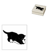 zwarte kat kitten rubberstempel (Gestempeld)
