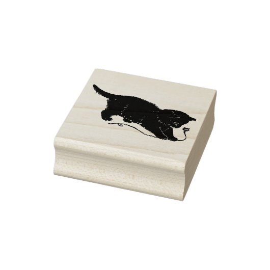  zwarte kat kitten rubberstempel (Stempel)