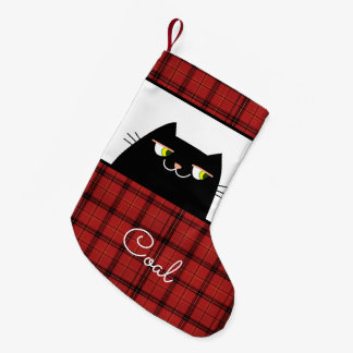 Zwarte Kat Kleine Kerstsok