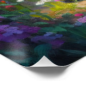 Zwarte Kat Kleurrijke Wildbloemen Decoupage Perfect Poster (Hoek)