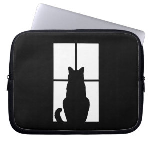 Zwarte Kat Klik om de optie voor vensterkleur aan  Laptop Sleeve