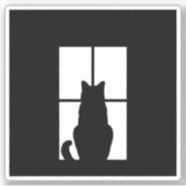 Zwarte Kat Klik om de optie voor vensterkleur aan  Sticker (Voorkant)