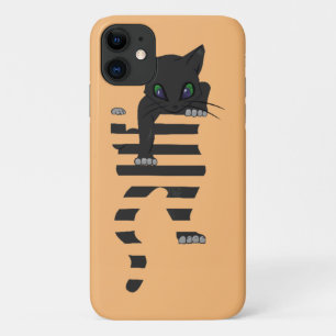 Zwarte kat klimmen geschikt voor T-shirt Essential Case-Mate iPhone Case