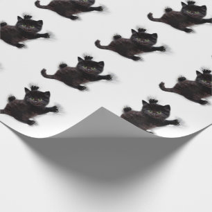 Zwarte kat klimmen op menselijke rug cadeaupapier