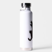 Zwarte kat klimmen op menselijke rug waterfles (Rechts)