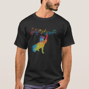 Zwarte Kat Klimt Speelt Bladmuziek Idee T-shirt