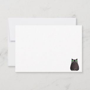 Zwarte kat knuffel custom deken notitiekaartje