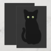 Zwarte kat, knuffelbaar kitten, spookachtig plezie kaart (Voorkant / Achterkant)