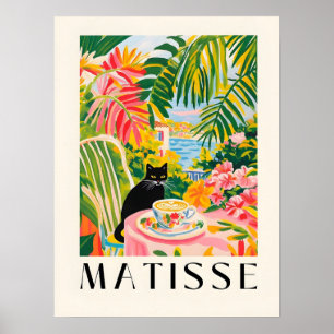 Zwarte Kat Koffie Henri Matisse Stijl Keuken Poster