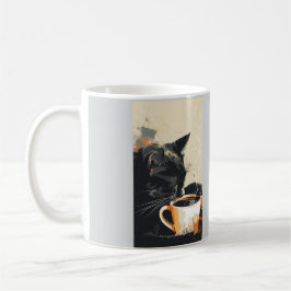 Zwarte Kat Koffie Kunst Mok - Uniek Pet Lover Gift
