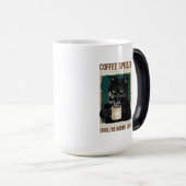  zwarte kat koffie met ruggegraat magische mok (Voorkant rechts)