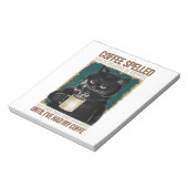  zwarte kat koffie met ruggegraat notitieblok (Linkerzijde)
