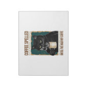 zwarte kat koffie met ruggegraat notitieblok (Linkerzijde)