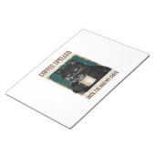 zwarte kat koffie met ruggegraat notitieblok (Schuin)