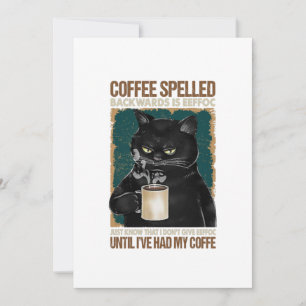 zwarte kat koffie met ruggegraat save the date