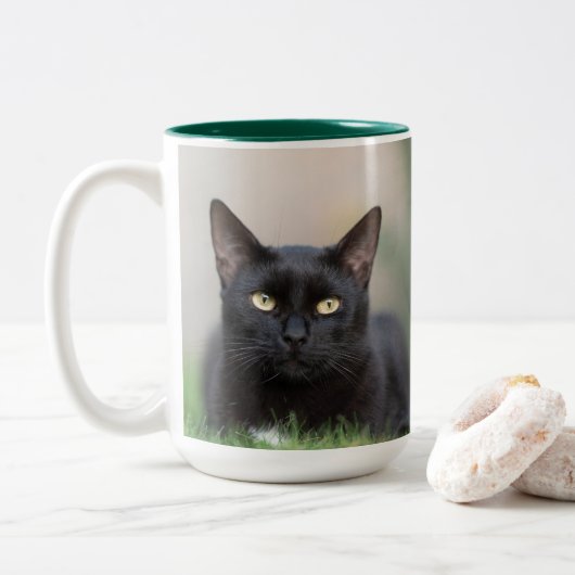 zwarte kat - koffie - mok (Met donut)