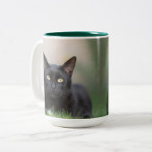 zwarte kat - koffie - mok (Voorkant links)