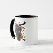 Zwarte Kat Koffie Splash Mok (Voorkant links)