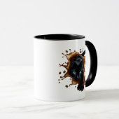 Zwarte Kat Koffie Splash Mok (Voorkant rechts)