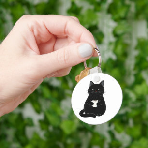 Zwarte Kat Koffiecadeaus Grappige Heren Dames Graf Sleutelhanger