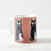 zwarte kat  koffiemok (Voorkant links)